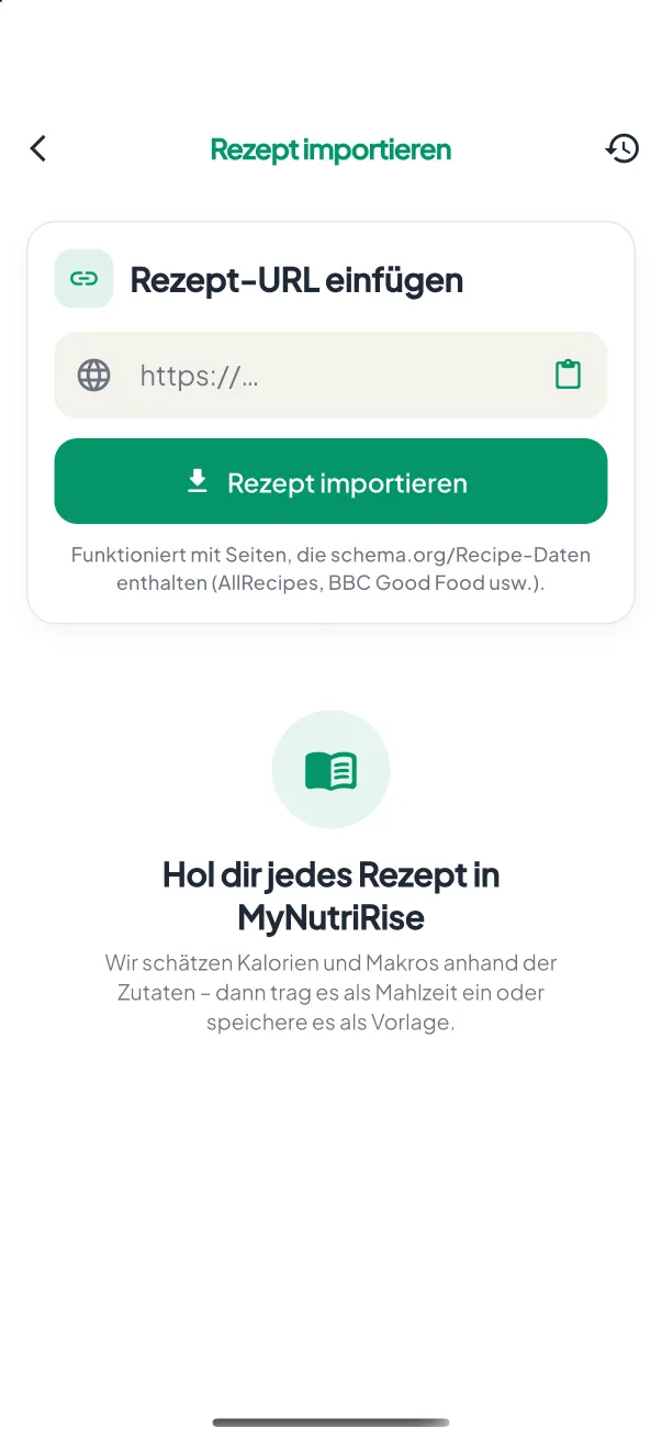 Screen: Rezepte importieren