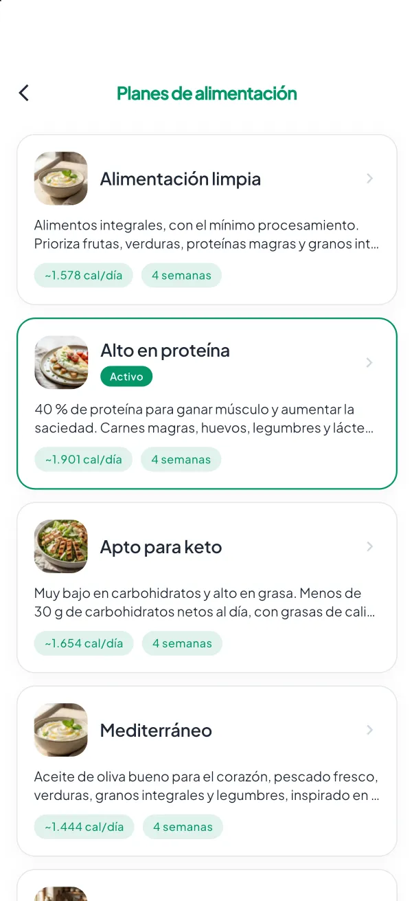 Planes de alimentación