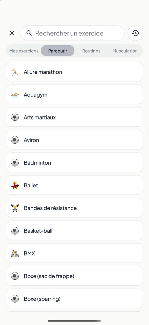 Suivi cardio MyNutriRise avec marche, course, vélo et natation